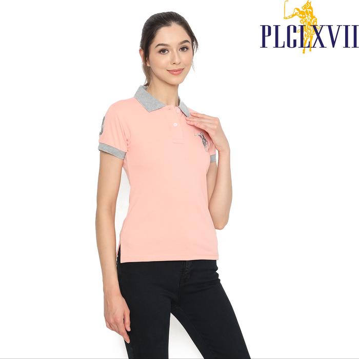 PLCLXVII - Polo Shirt Wanita - Kerah Warna Logo Besar 5011
