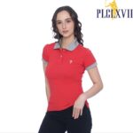 PLCLXVII - Polo Shirt Wanita - Kerah Warna Logo Kecil 5010 Kaos Pendek