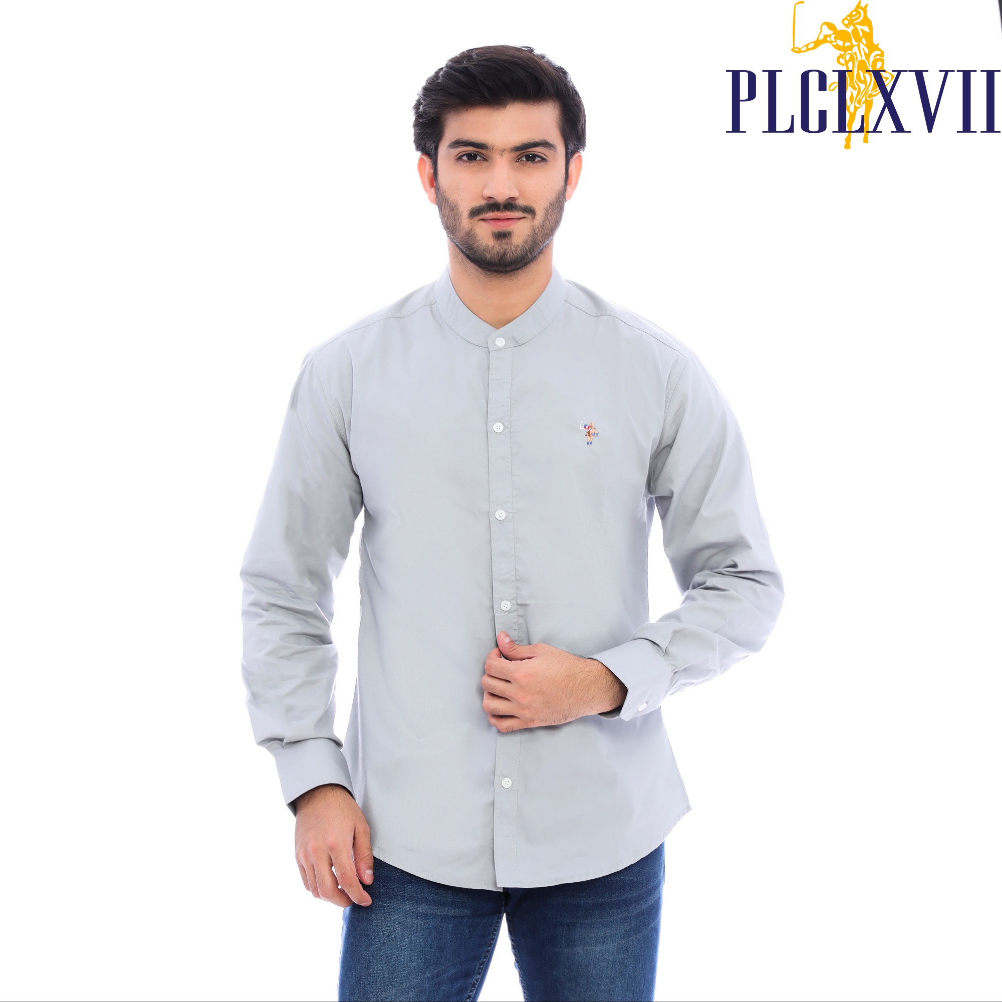 PLCLXVII - Kemeja Pria - Kerah Shanghai Lengan Panjang 1702