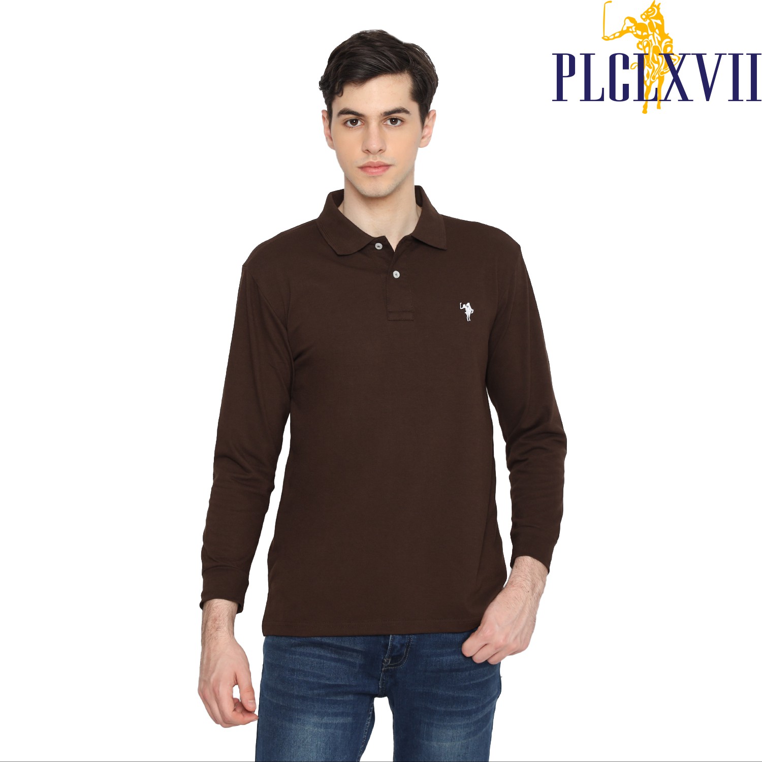 PLCLXVII - Polo Shirt - Lengan Panjang Logo Kecil 1005