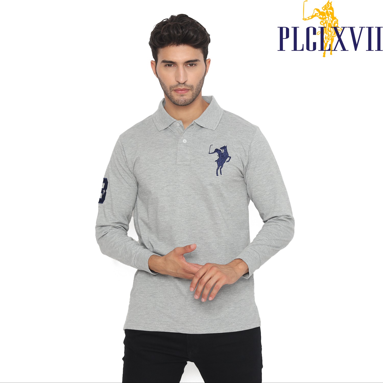 PLCLXVII - Polo Shirt - Lengan Panjang Logo Besar 1006