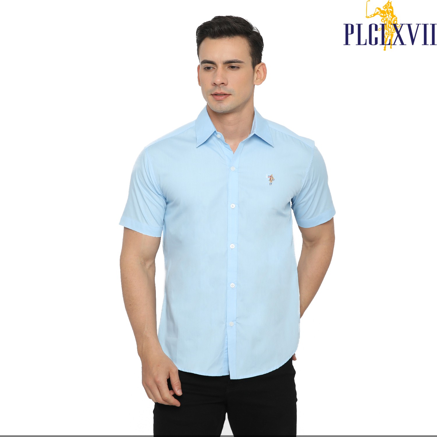 PLCLXVII - KEMEJA PRIA - LOGO KECIL LENGAN PENDEK 1601