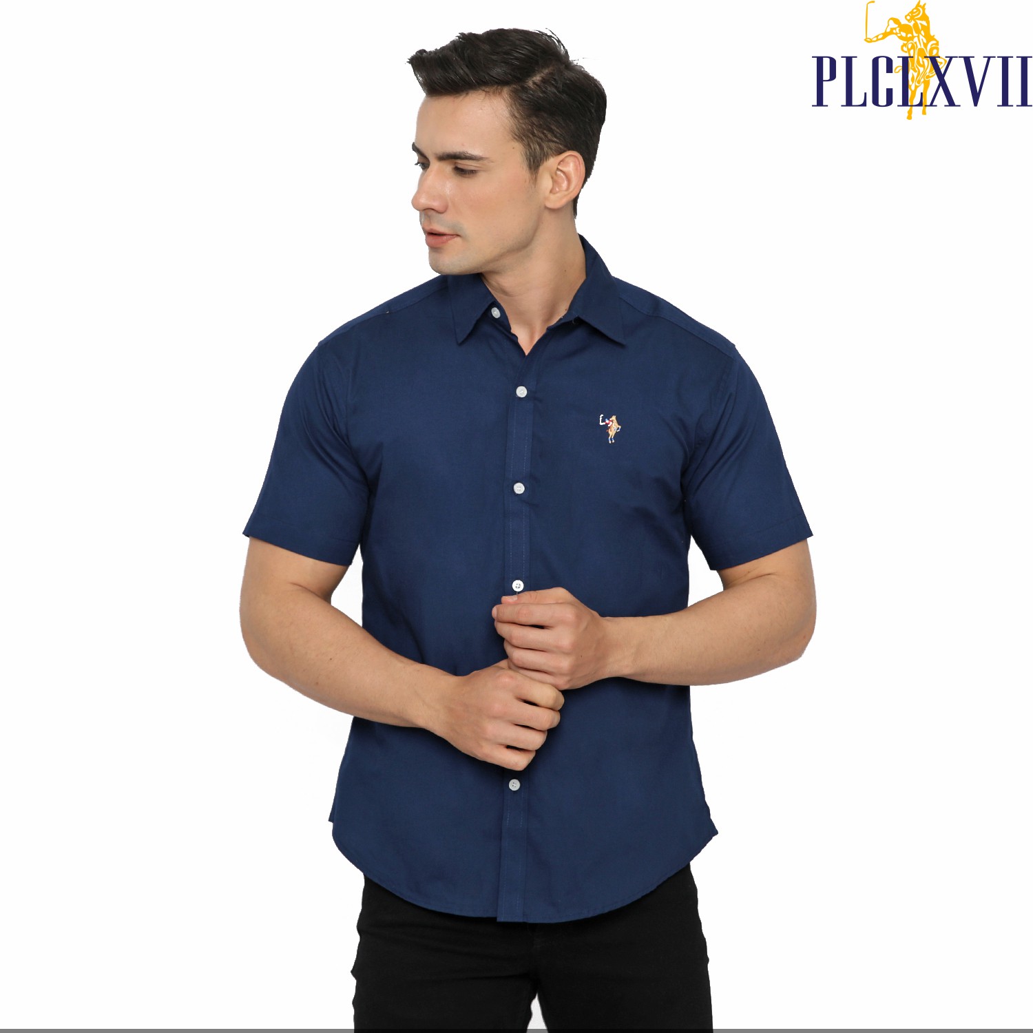 PLCLXVII - KEMEJA PRIA - LOGO KECIL LENGAN PENDEK 1601