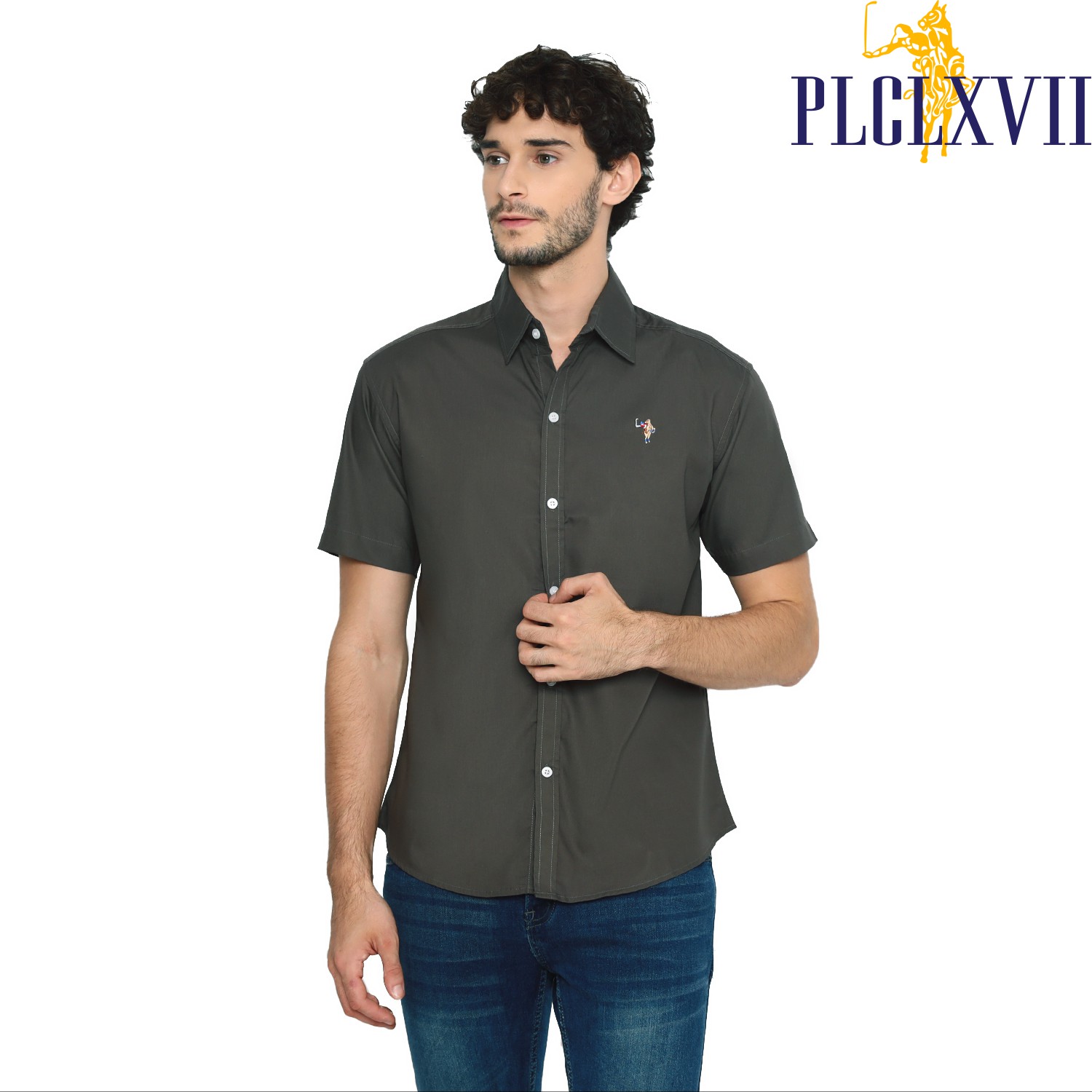 PLCLXVII - KEMEJA PRIA - LOGO KECIL LENGAN PENDEK 1601