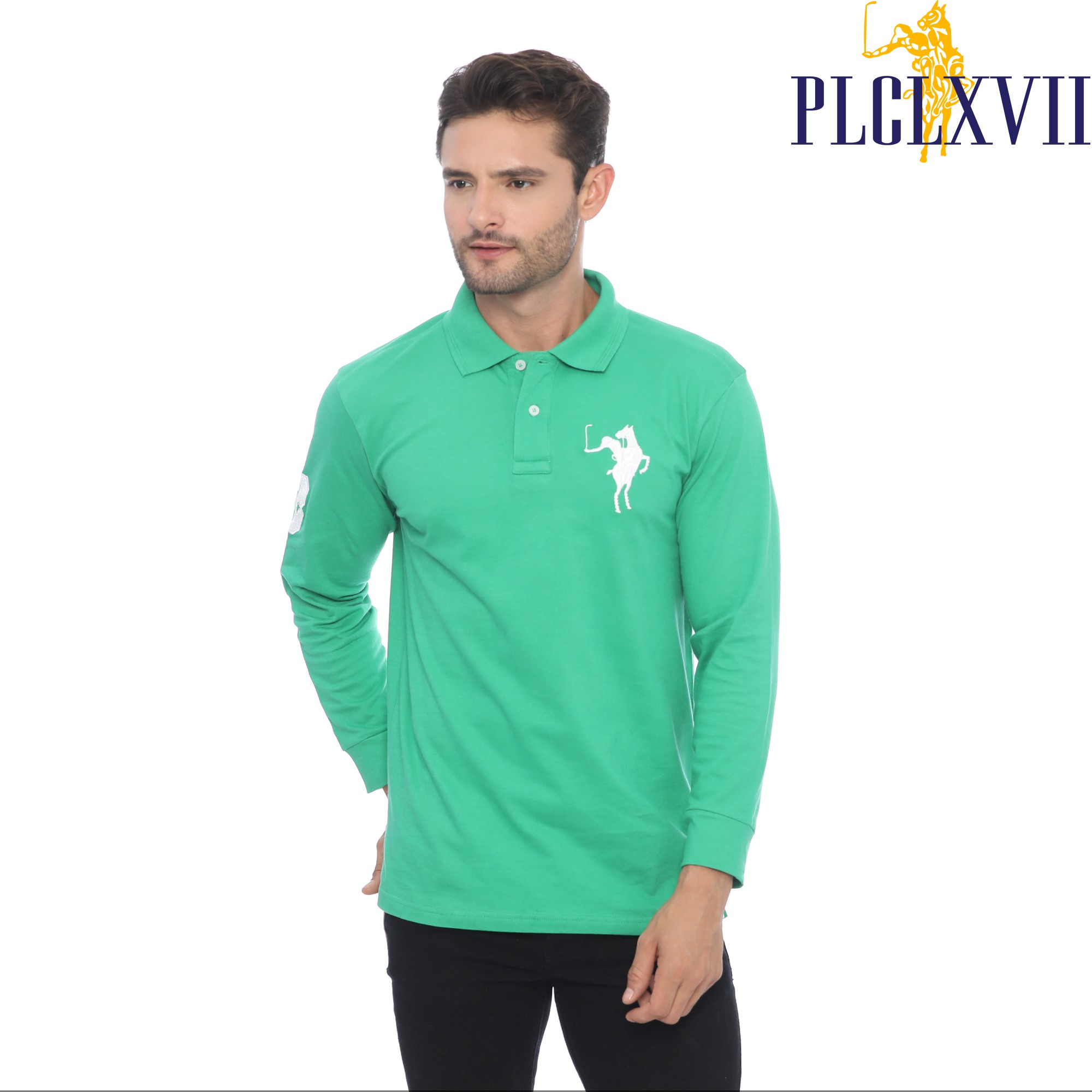 PLCLXVII - Polo Shirt - Lengan Panjang Logo Besar 1006