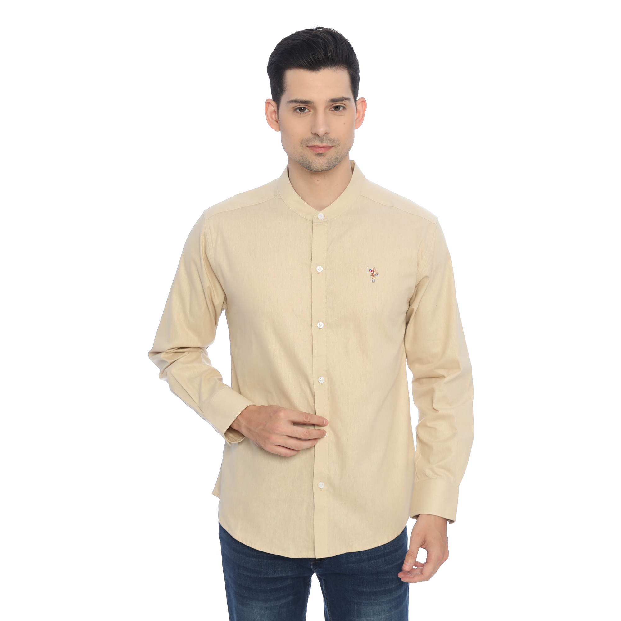 PLCLXVII - Kemeja Pria - Linen Kerah Shanghai Lengan Panjang 1704