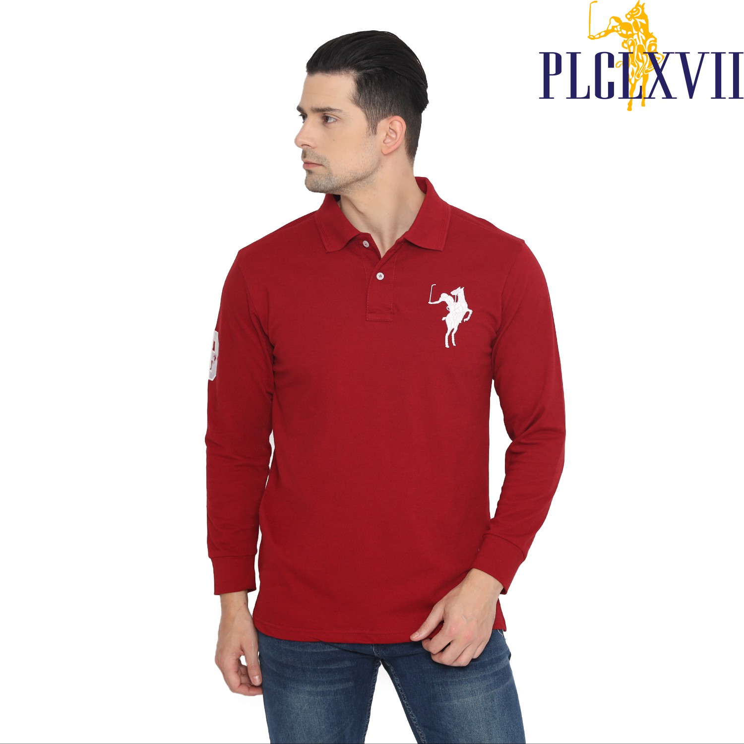 PLCLXVII - Polo Shirt - Lengan Panjang Logo Besar 1006