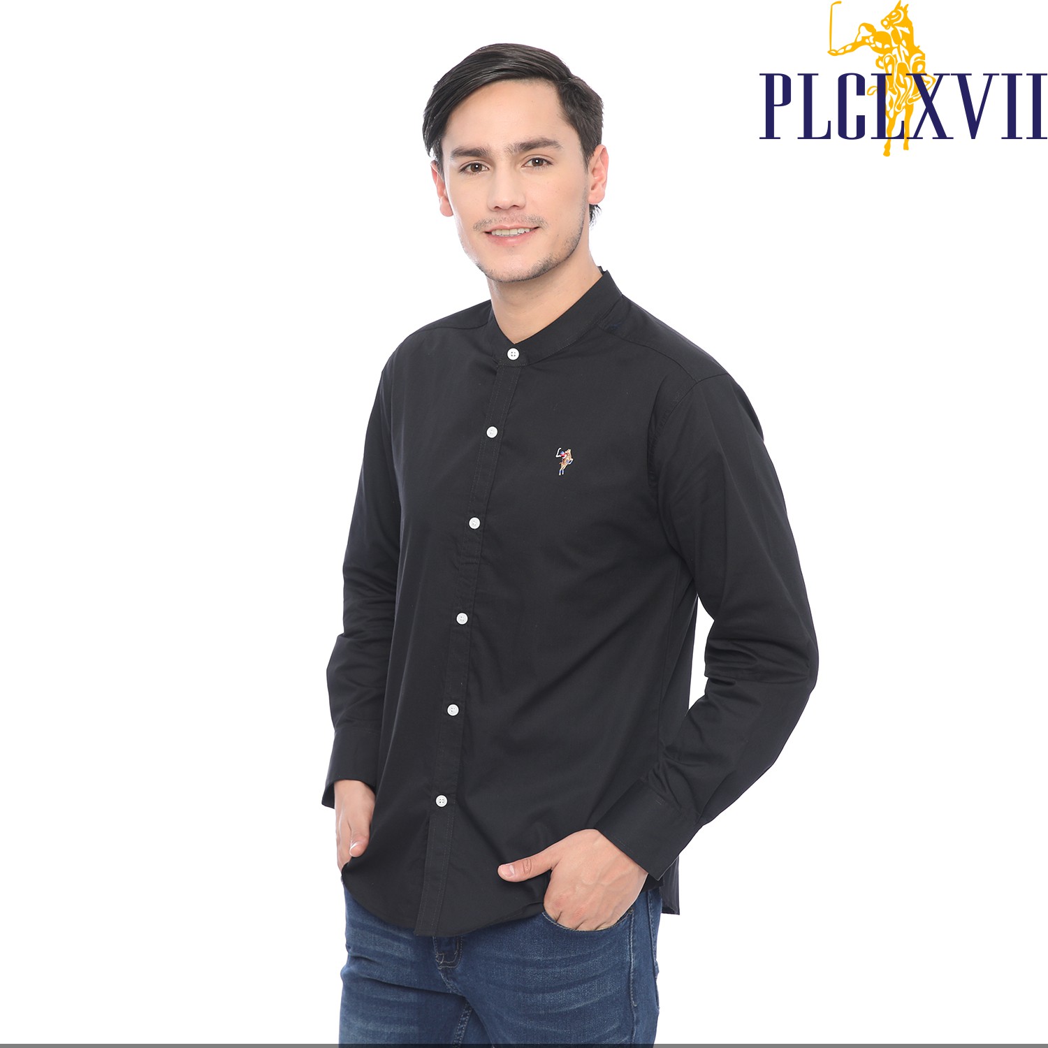 PLCLXVII - Kemeja Pria - Kerah Shanghai Lengan Panjang 1702