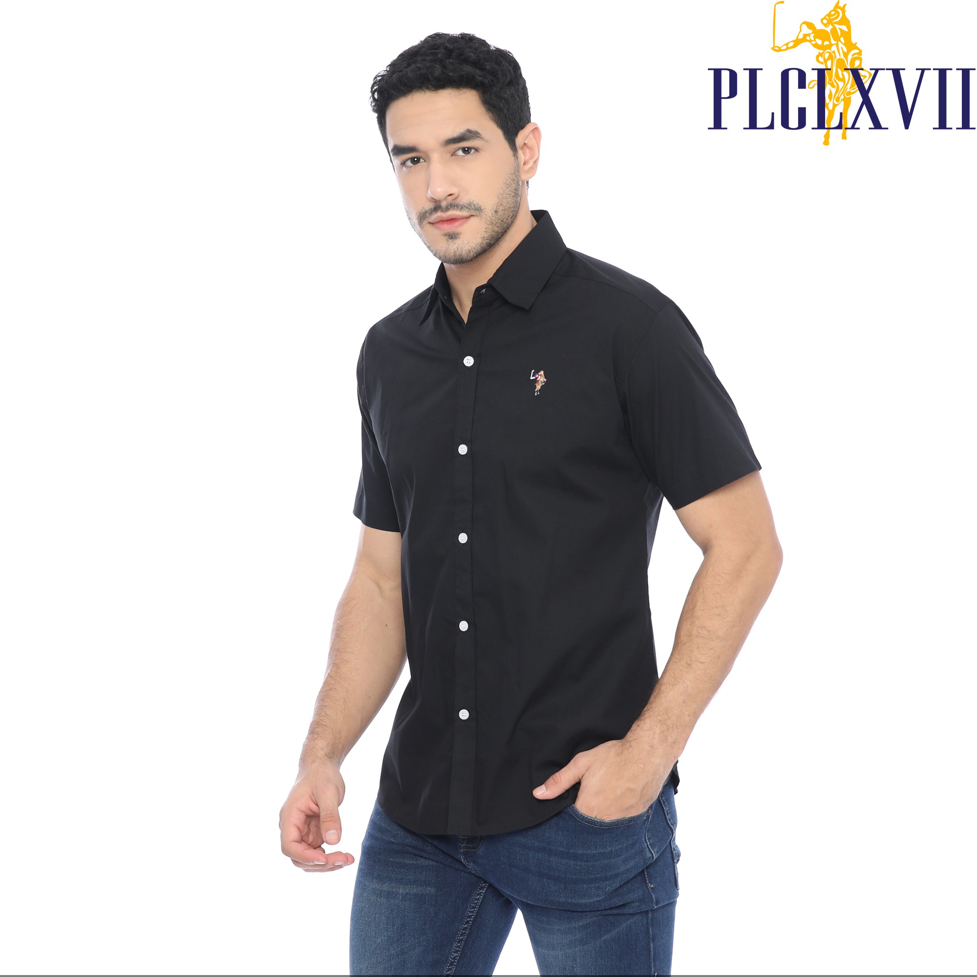 PLCLXVII - KEMEJA PRIA - LOGO KECIL LENGAN PENDEK 1601