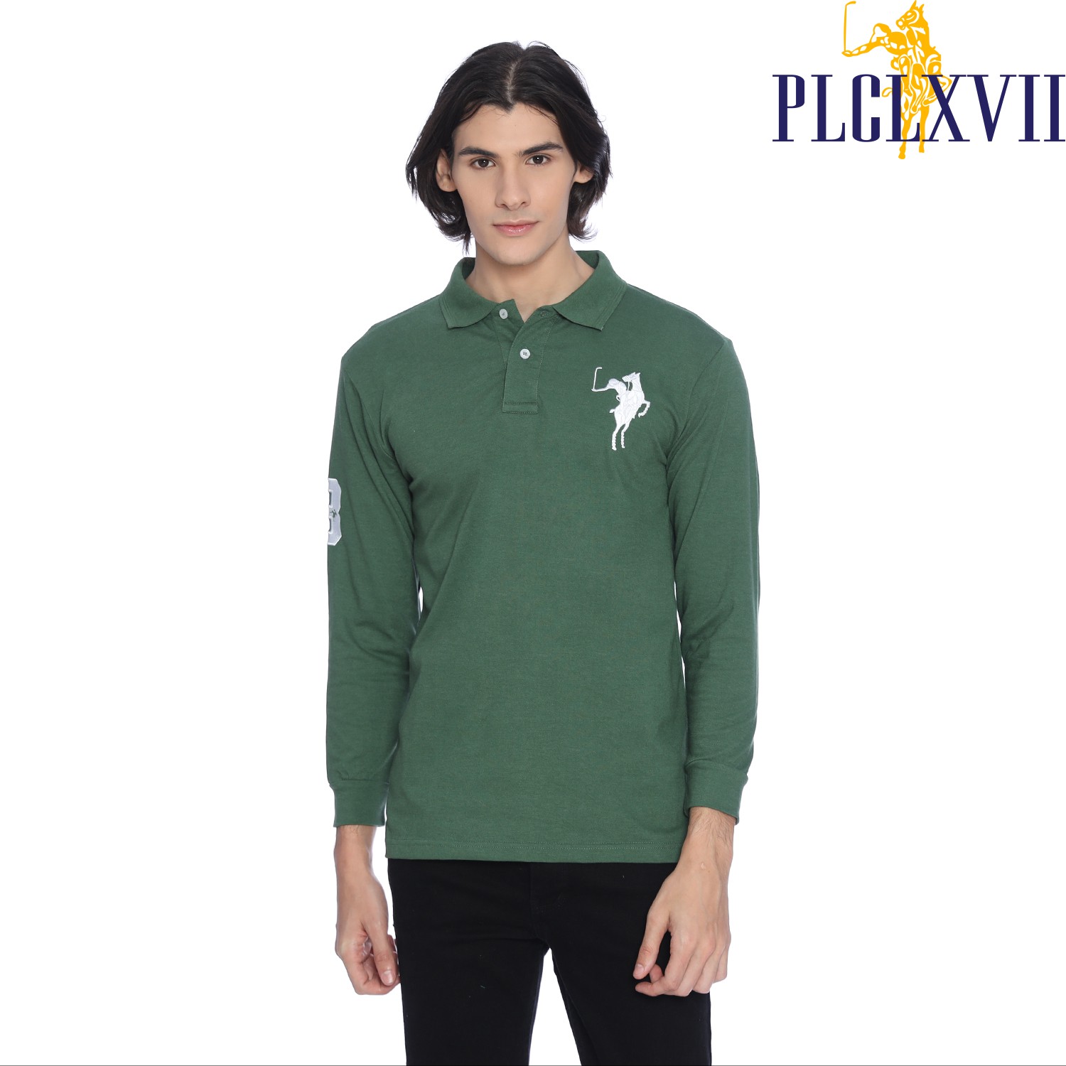 PLCLXVII - Polo Shirt - Lengan Panjang Logo Besar 1006