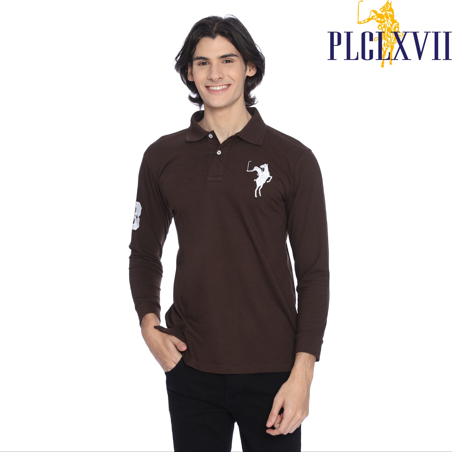 PLCLXVII - Polo Shirt - Lengan Panjang Logo Besar 1006