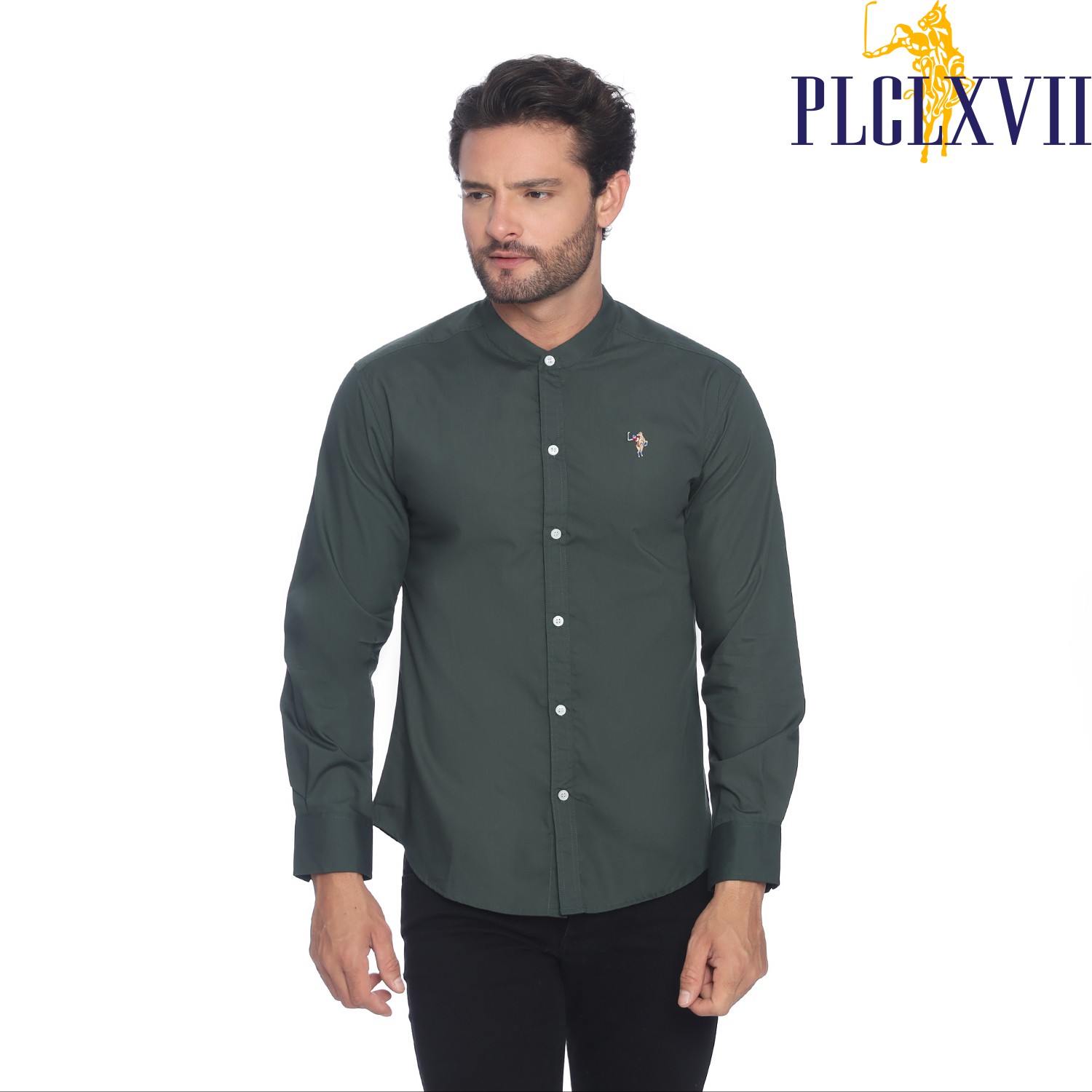 PLCLXVII - Kemeja Pria - Kerah Shanghai Lengan Panjang 1702