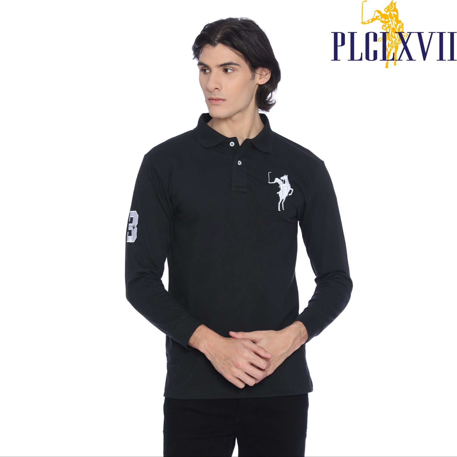 PLCLXVII - Polo Shirt - Lengan Panjang Logo Besar 1006