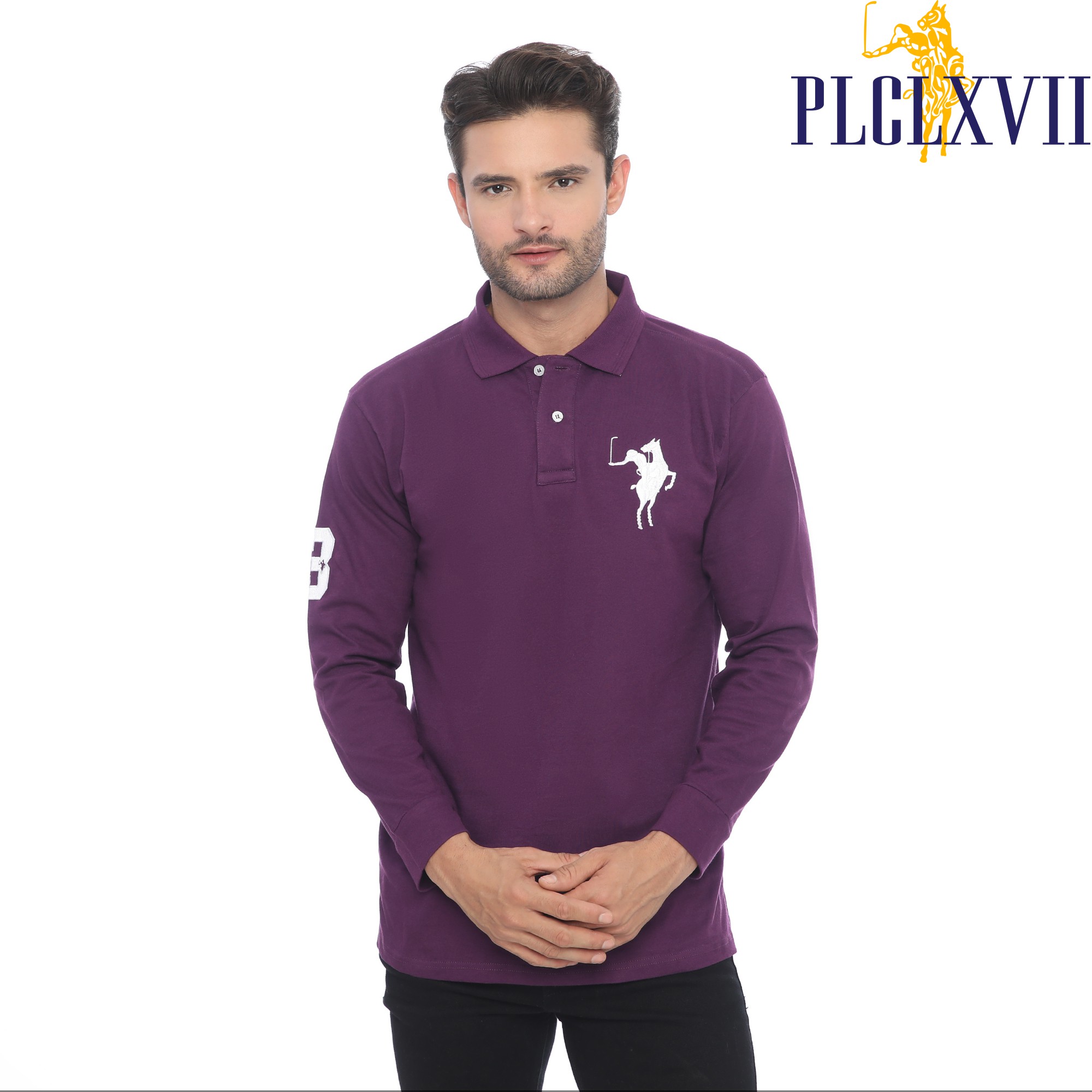 PLCLXVII - Polo Shirt - Lengan Panjang Logo Besar 1006