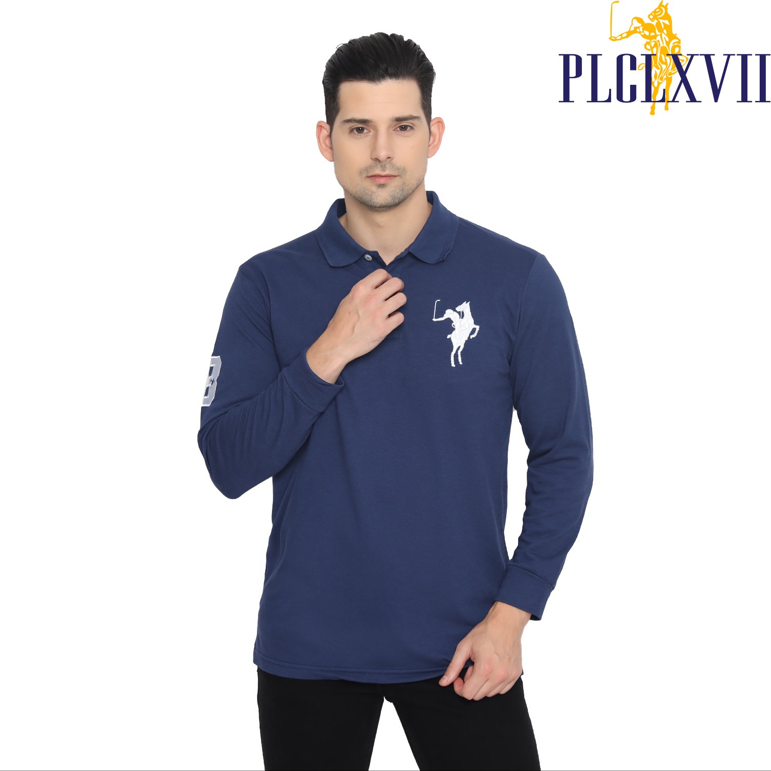 PLCLXVII - Polo Shirt - Lengan Panjang Logo Besar 1006