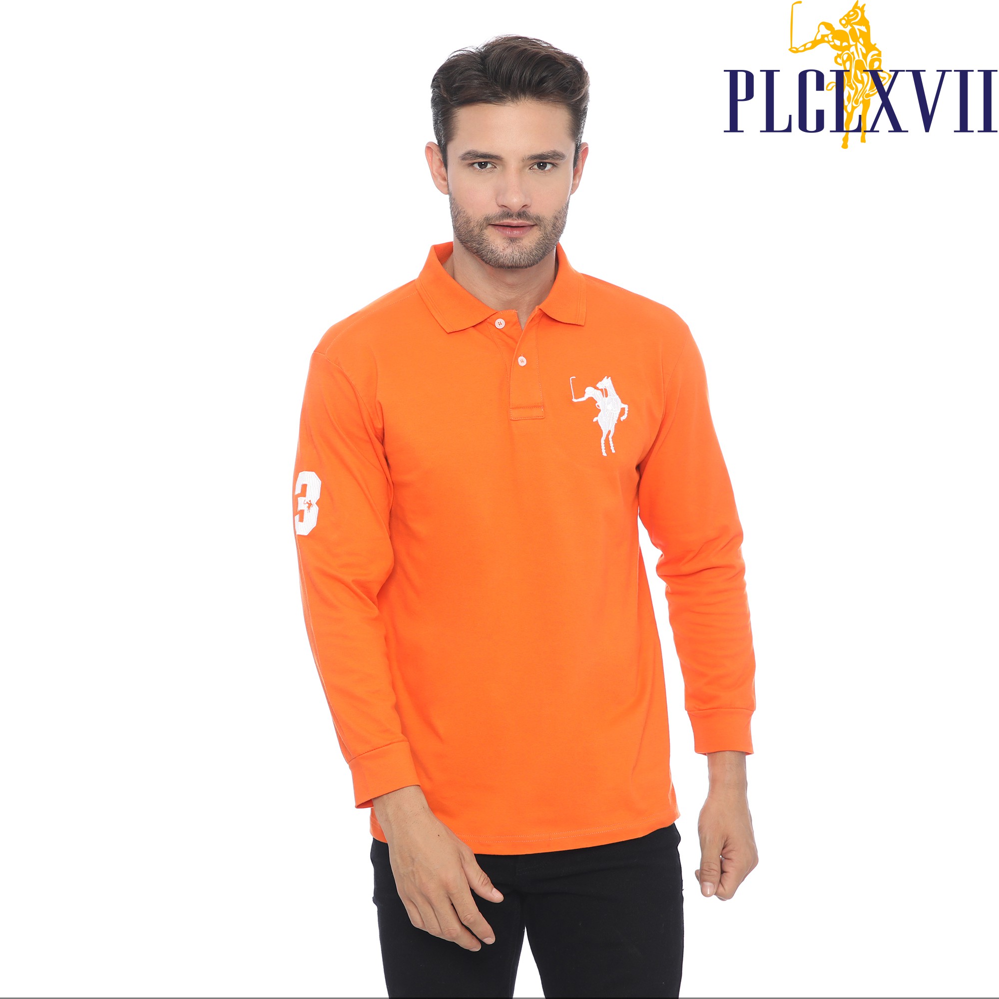 PLCLXVII - Polo Shirt - Lengan Panjang Logo Besar 1006