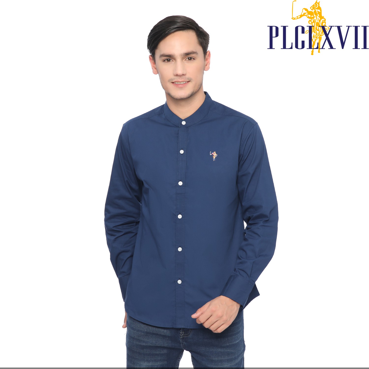 PLCLXVII - Kemeja Pria - Kerah Shanghai Lengan Panjang 1702