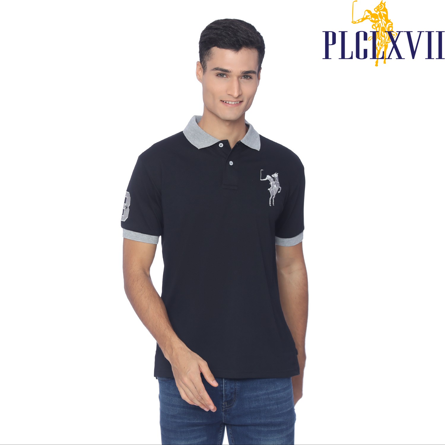 PLCLXVII - Polo Shirt Pria - Logo Besar Kerah Warna 1011
