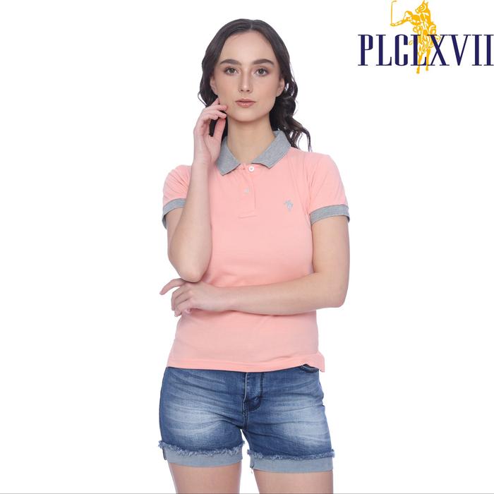PLCLXVII - Polo Shirt Wanita - Kerah Warna Logo Kecil 5010 Kaos Pendek