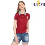 PLCLXVII - Polo Shirt Wanita - Kerah Warna Logo Besar 5102