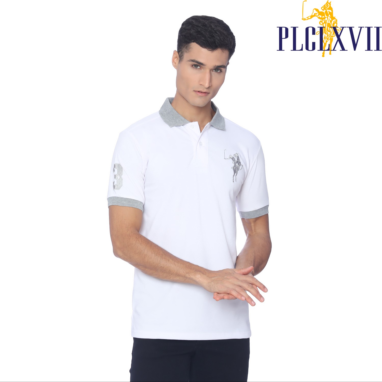 PLCLXVII - Polo Shirt Pria - Logo Besar Kerah Warna 1011
