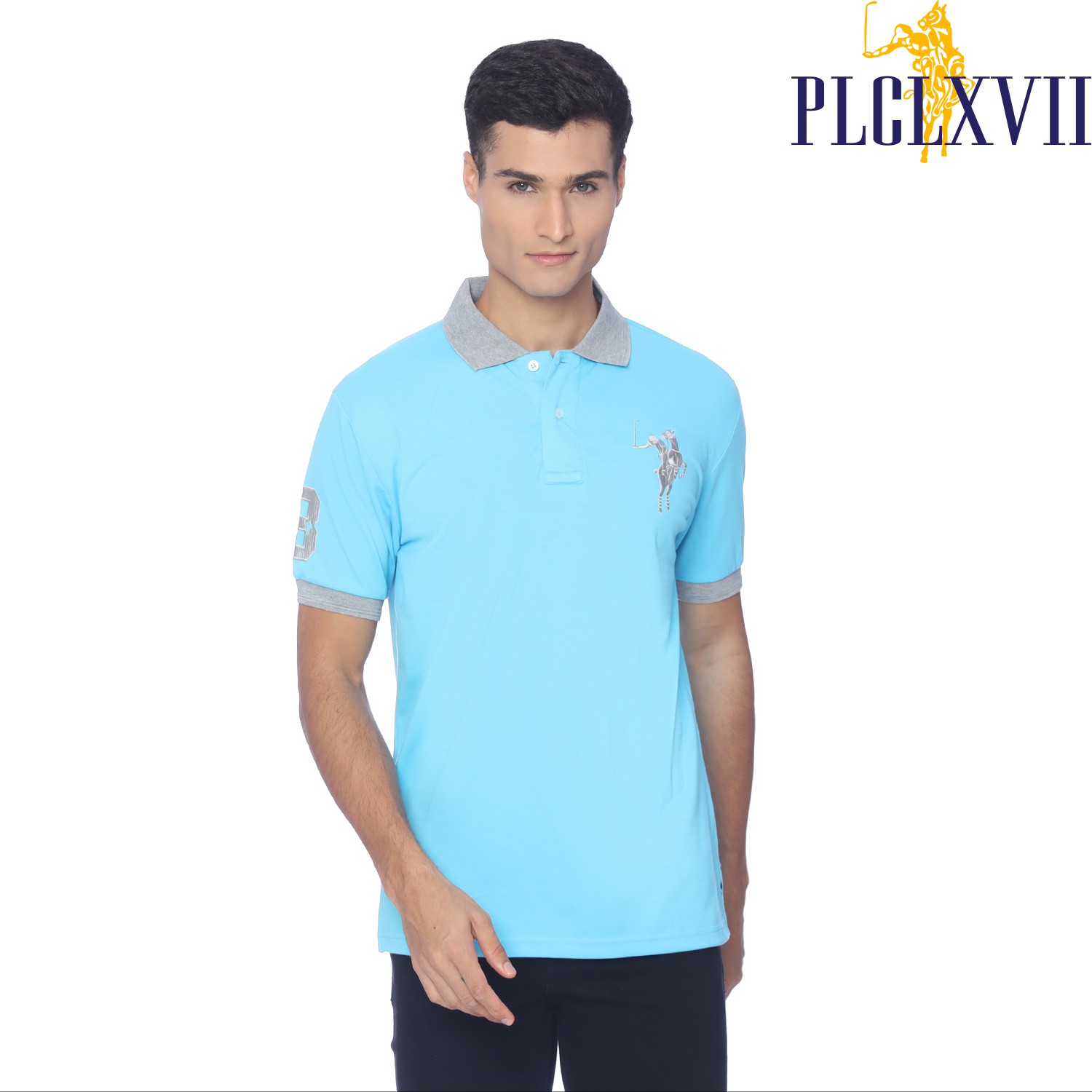 PLCLXVII - Polo Shirt Pria - Logo Besar Kerah Warna 1011