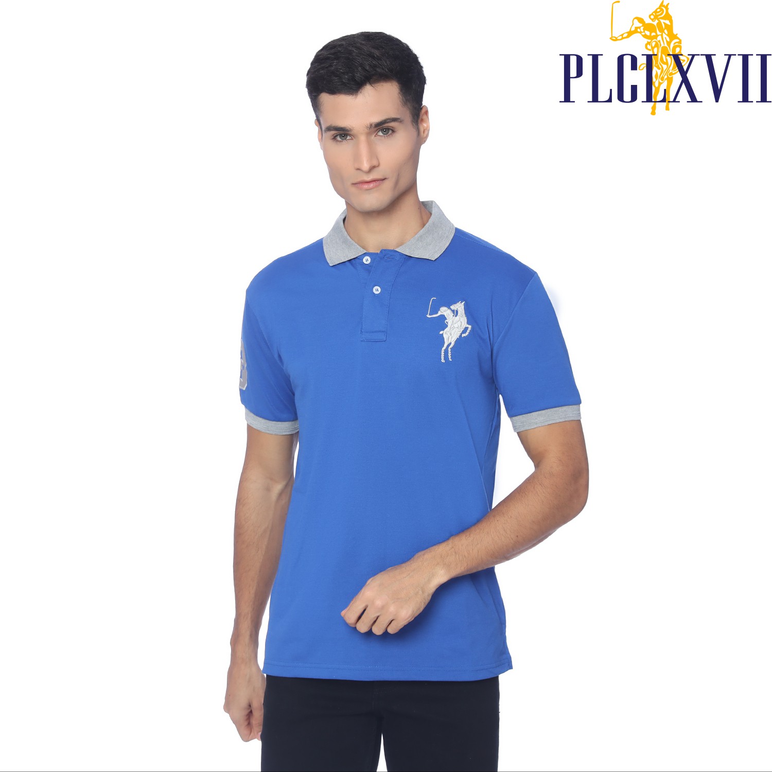 PLCLXVII - Polo Shirt Pria - Logo Besar Kerah Warna 1011