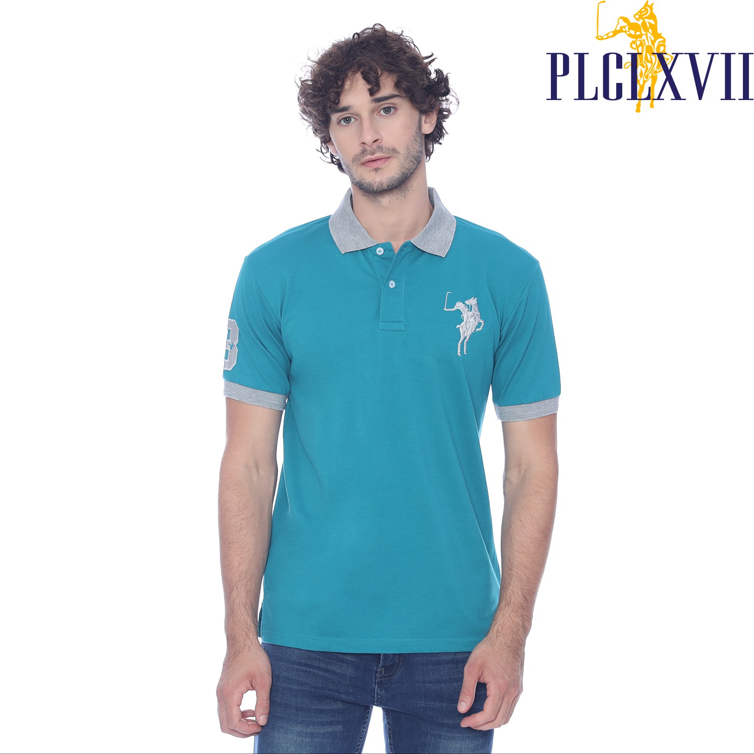 PLCLXVII - Polo Shirt Pria - Logo Besar Kerah Warna 1011