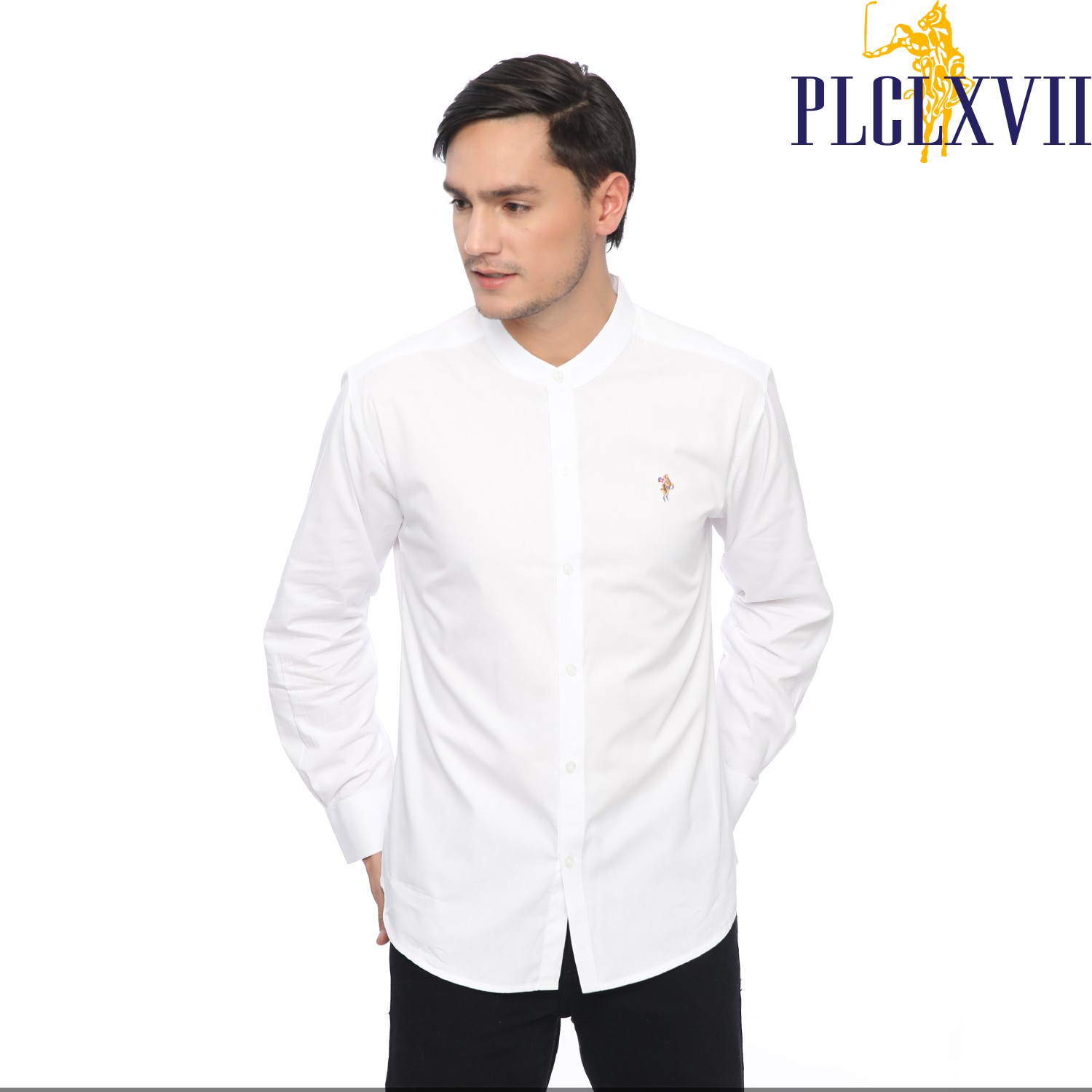 PLCLXVII - Kemeja Pria - Kerah Shanghai Lengan Panjang 1702