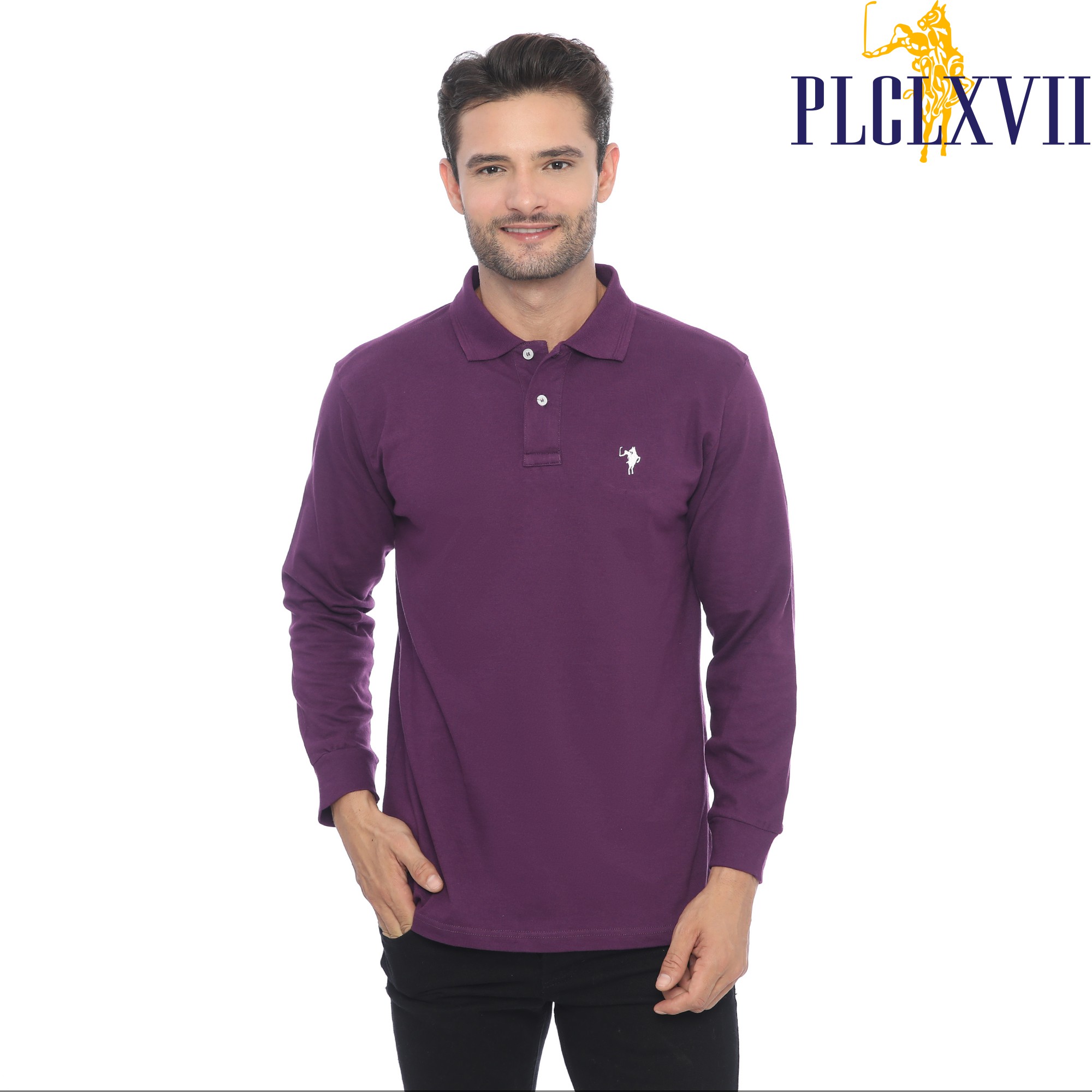 PLCLXVII - Polo Shirt - Lengan Panjang Logo Kecil 1005