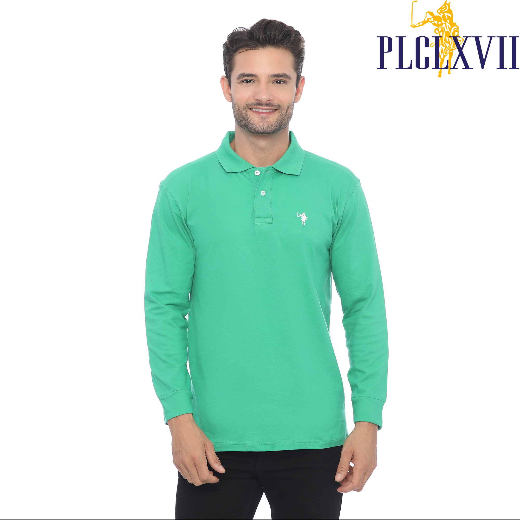 PLCLXVII - Polo Shirt - Lengan Panjang Logo Kecil 1005