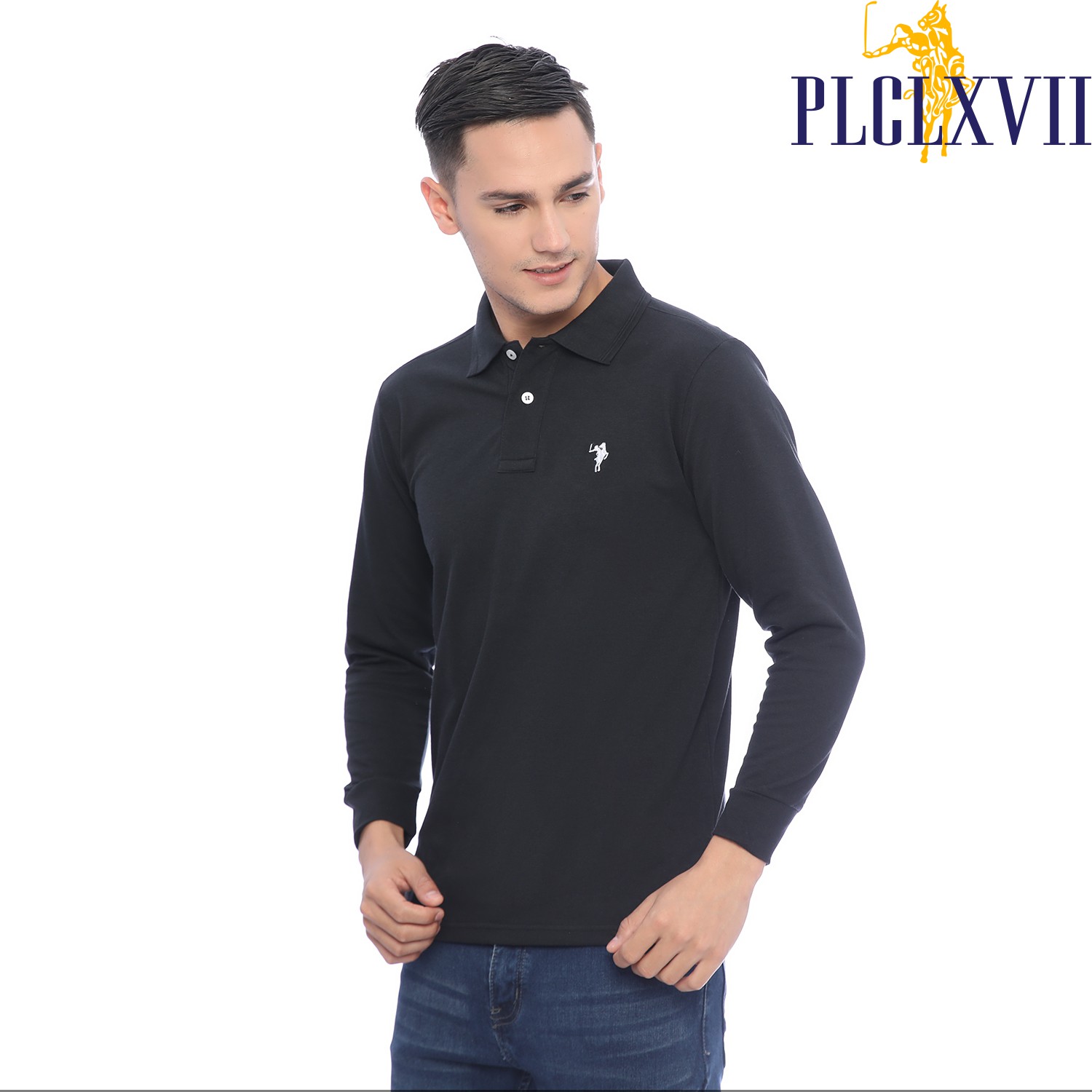 PLCLXVII - Polo Shirt - Lengan Panjang Logo Kecil 1005