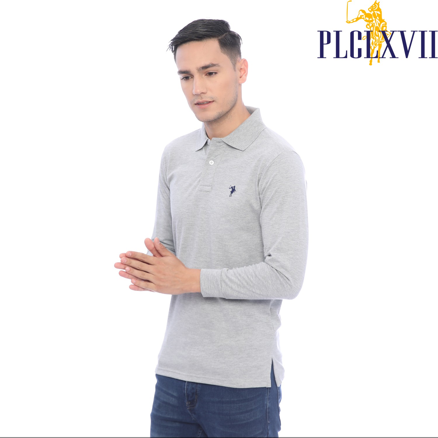 PLCLXVII - Polo Shirt - Lengan Panjang Logo Kecil 1005