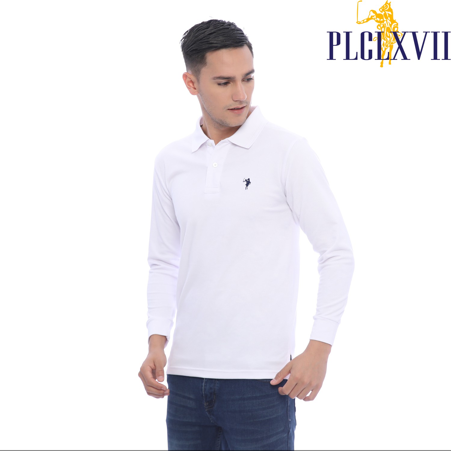 PLCLXVII - Polo Shirt - Lengan Panjang Logo Kecil 1005