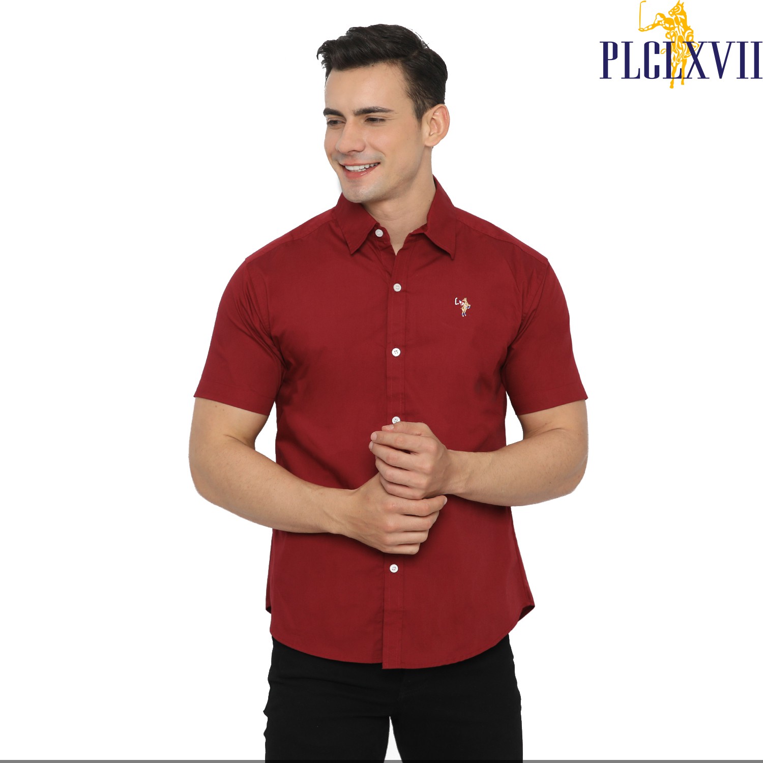 PLCLXVII - KEMEJA PRIA - LOGO KECIL LENGAN PENDEK 1601