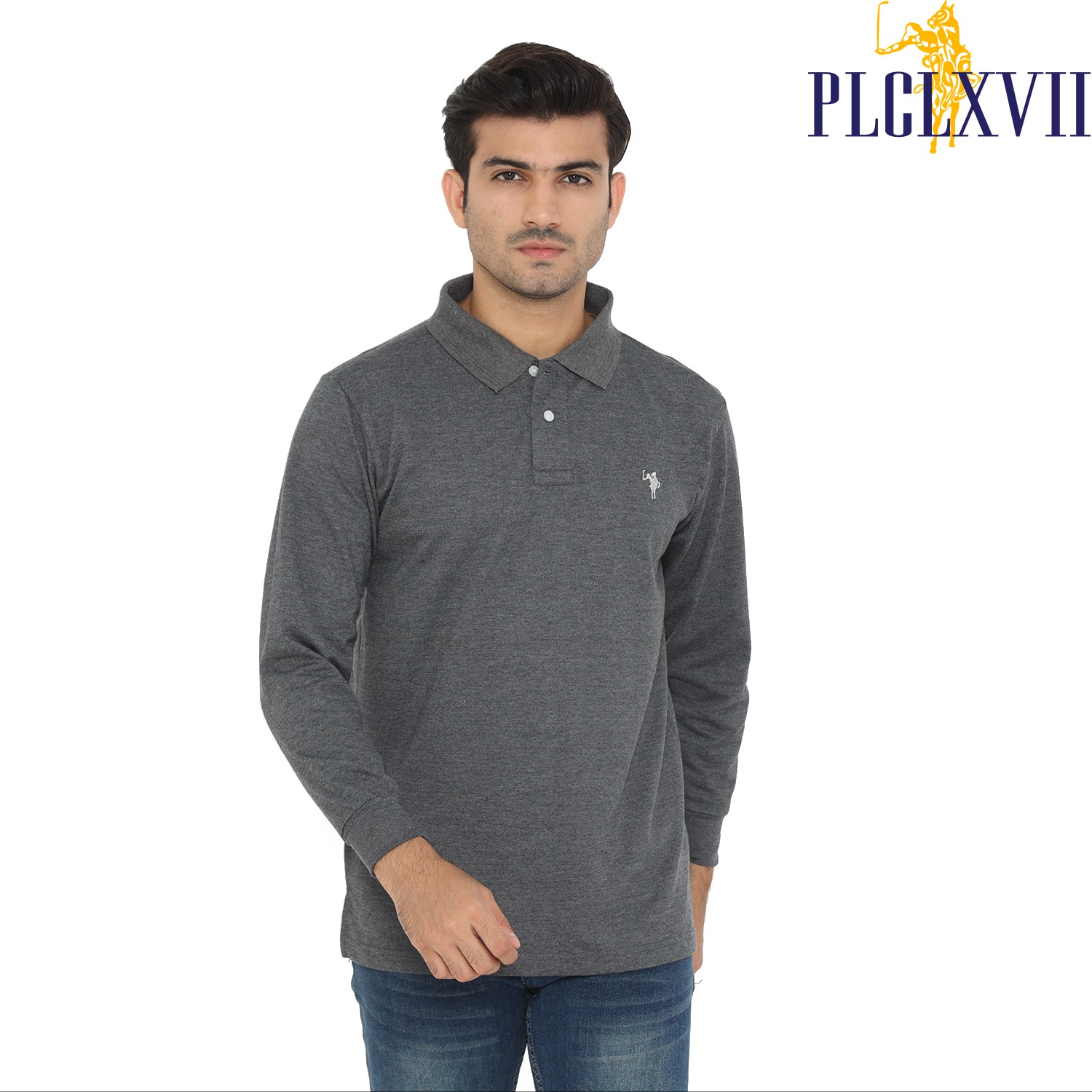 PLCLXVII - Polo Shirt - Lengan Panjang Logo Kecil 1005