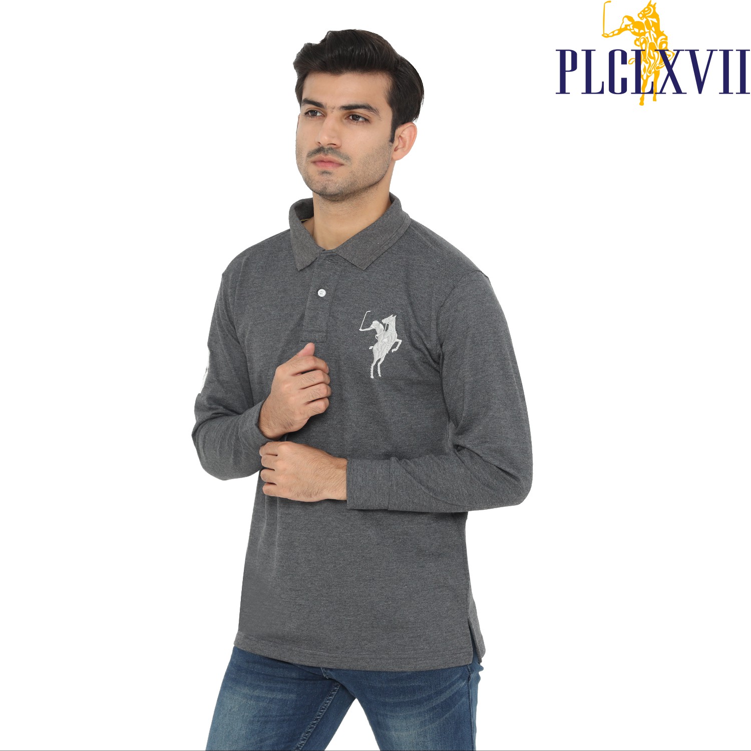 PLCLXVII - Polo Shirt - Lengan Panjang Logo Besar 1006