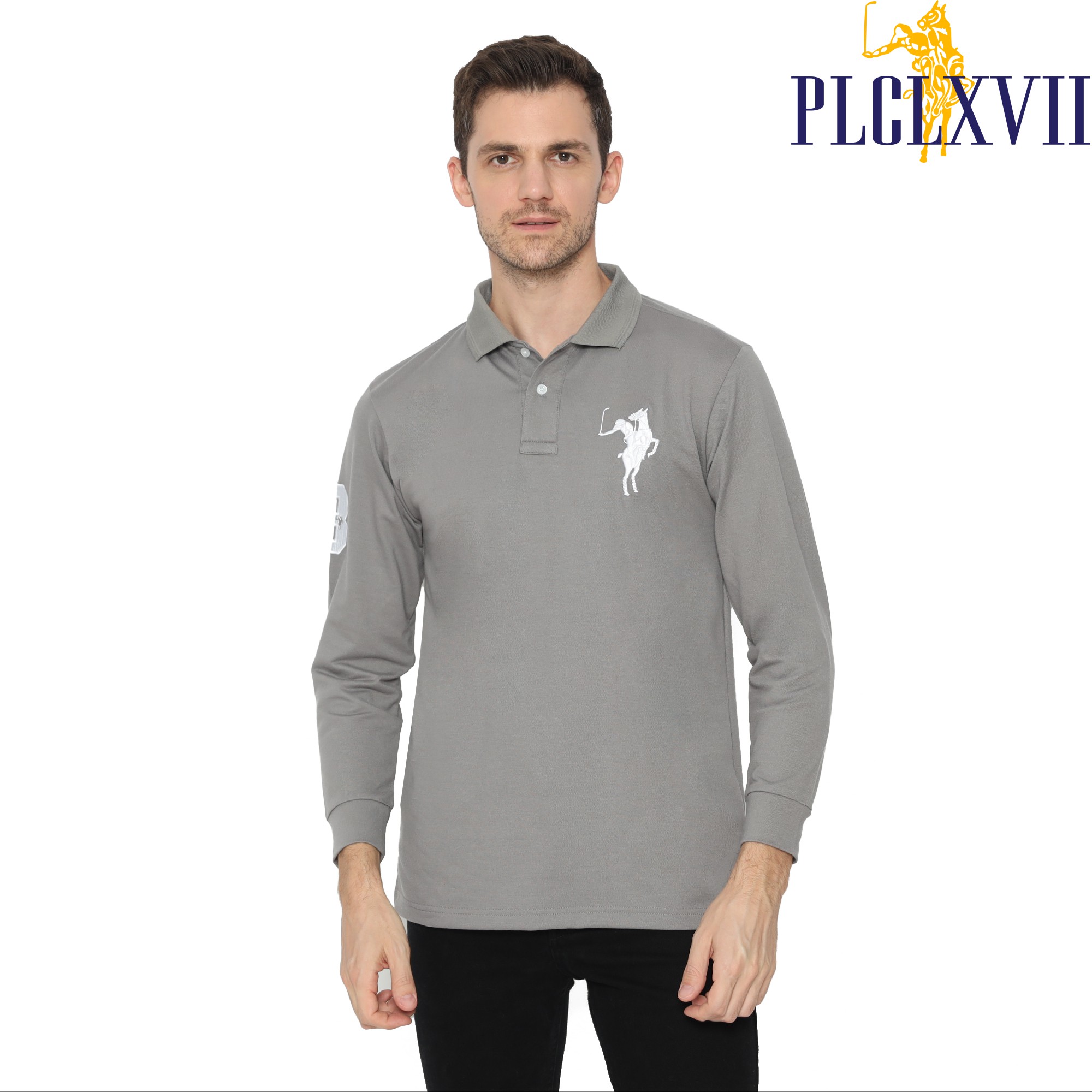 PLCLXVII - Polo Shirt - Lengan Panjang Logo Besar 1006