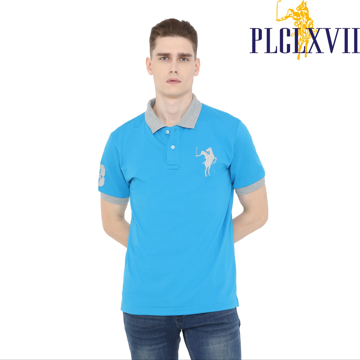 PLCLXVII - Polo Shirt Pria - Logo Besar Kerah Warna 1011