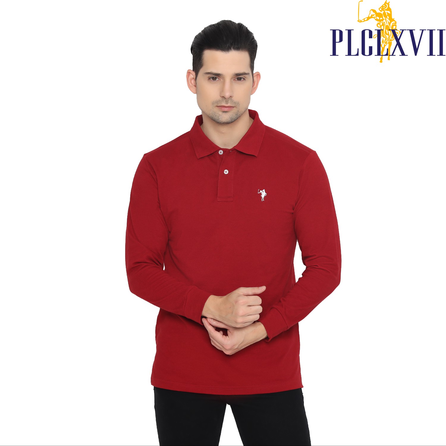 PLCLXVII - Polo Shirt - Lengan Panjang Logo Kecil 1005