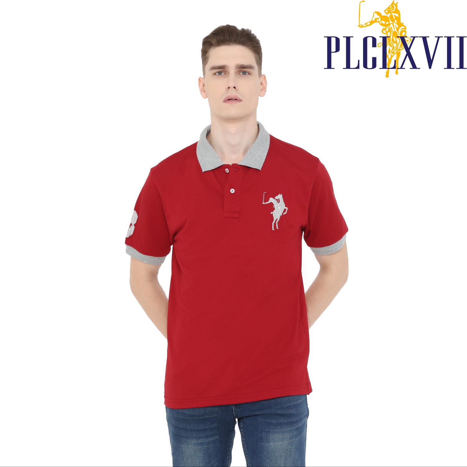 PLCLXVII - Polo Shirt Pria - Logo Besar Kerah Warna 1011