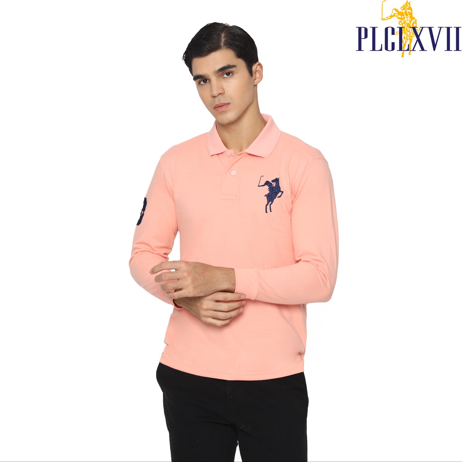 PLCLXVII - Polo Shirt - Lengan Panjang Logo Besar 1006